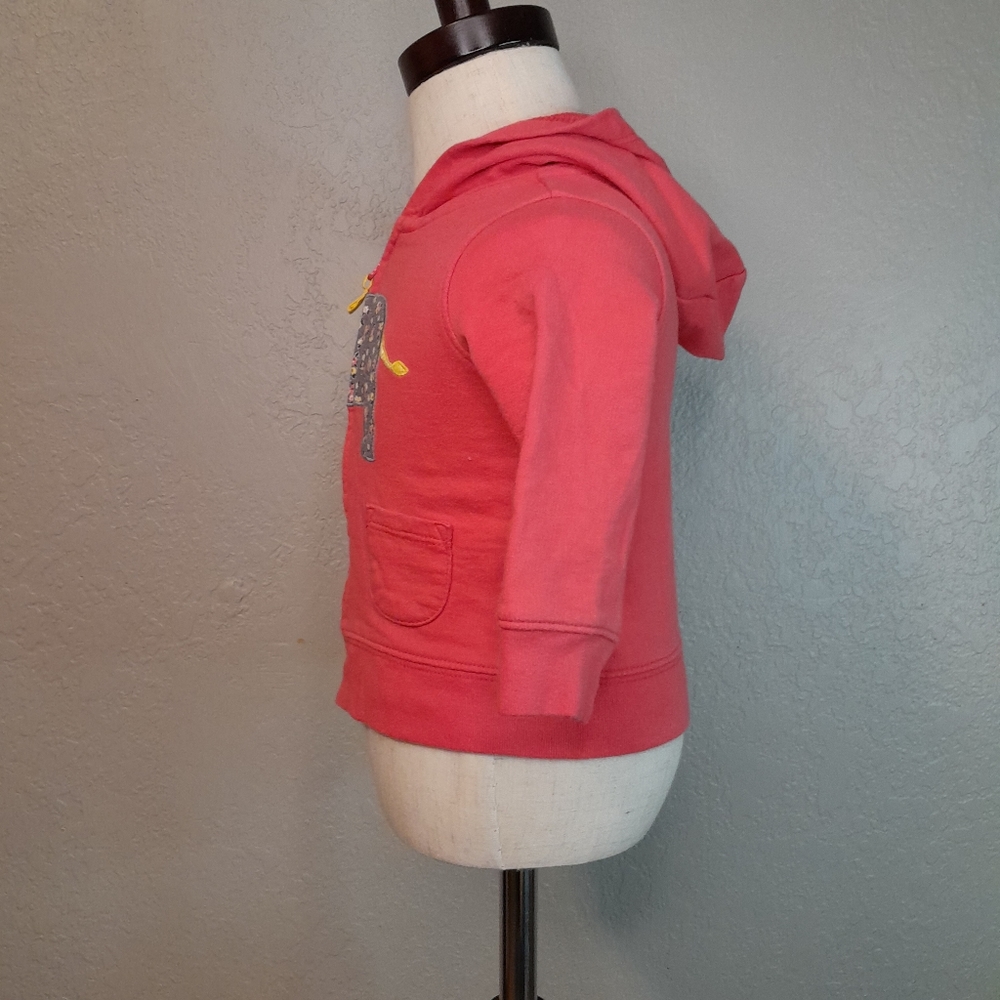 Carter's Baby Girl 6 Month Coral Full Zip Hoodie Floral Elephant - Picture 4 of 7